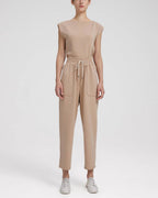 Techno Tapered Trousers - Beige, M image
