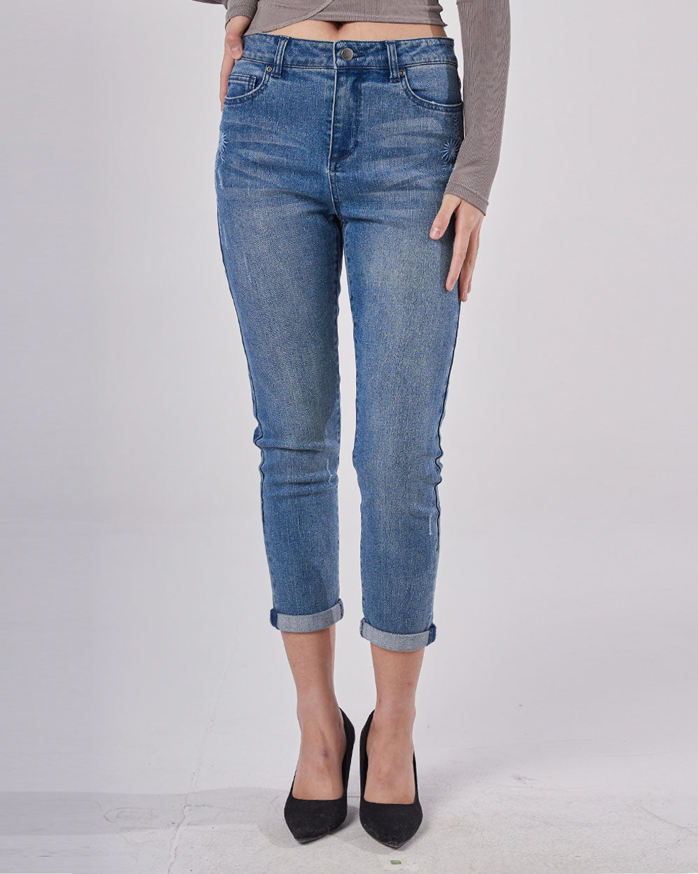 Classic Cuff-rolled Jeans - Blue, XS image