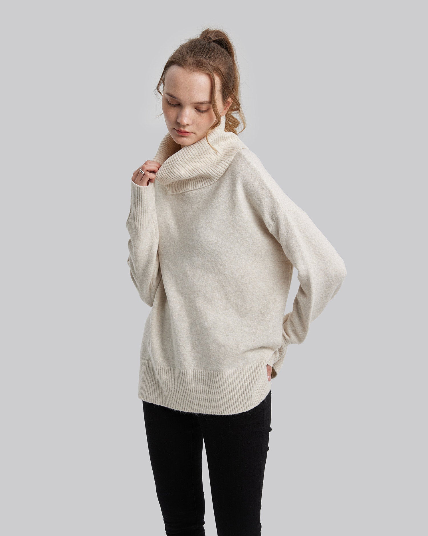 Plain Turtle-Neck Sweatshirt image 1