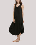 Curved Hem Tank Dress - Black, S image