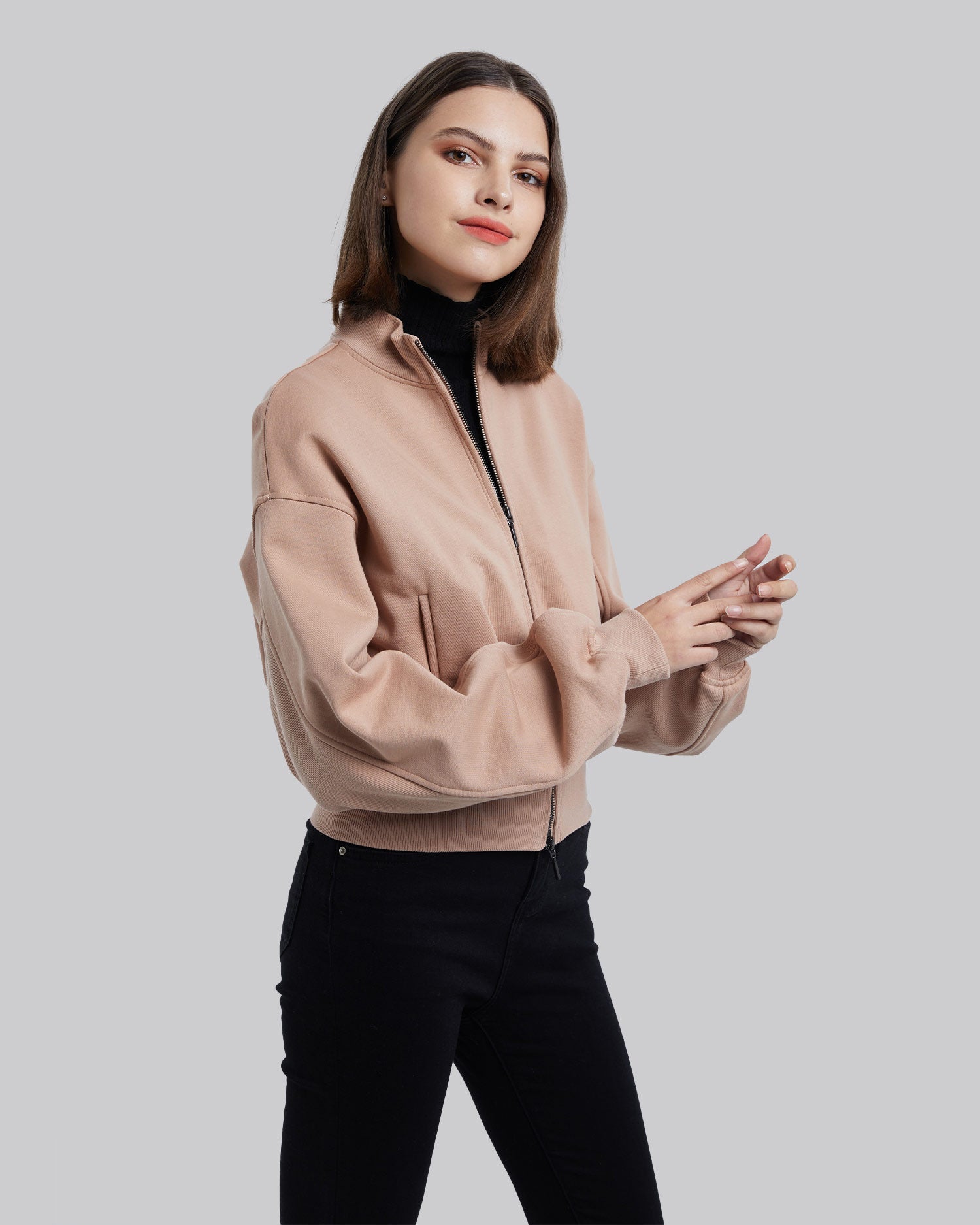High-Neck Bomber Jacket image 0