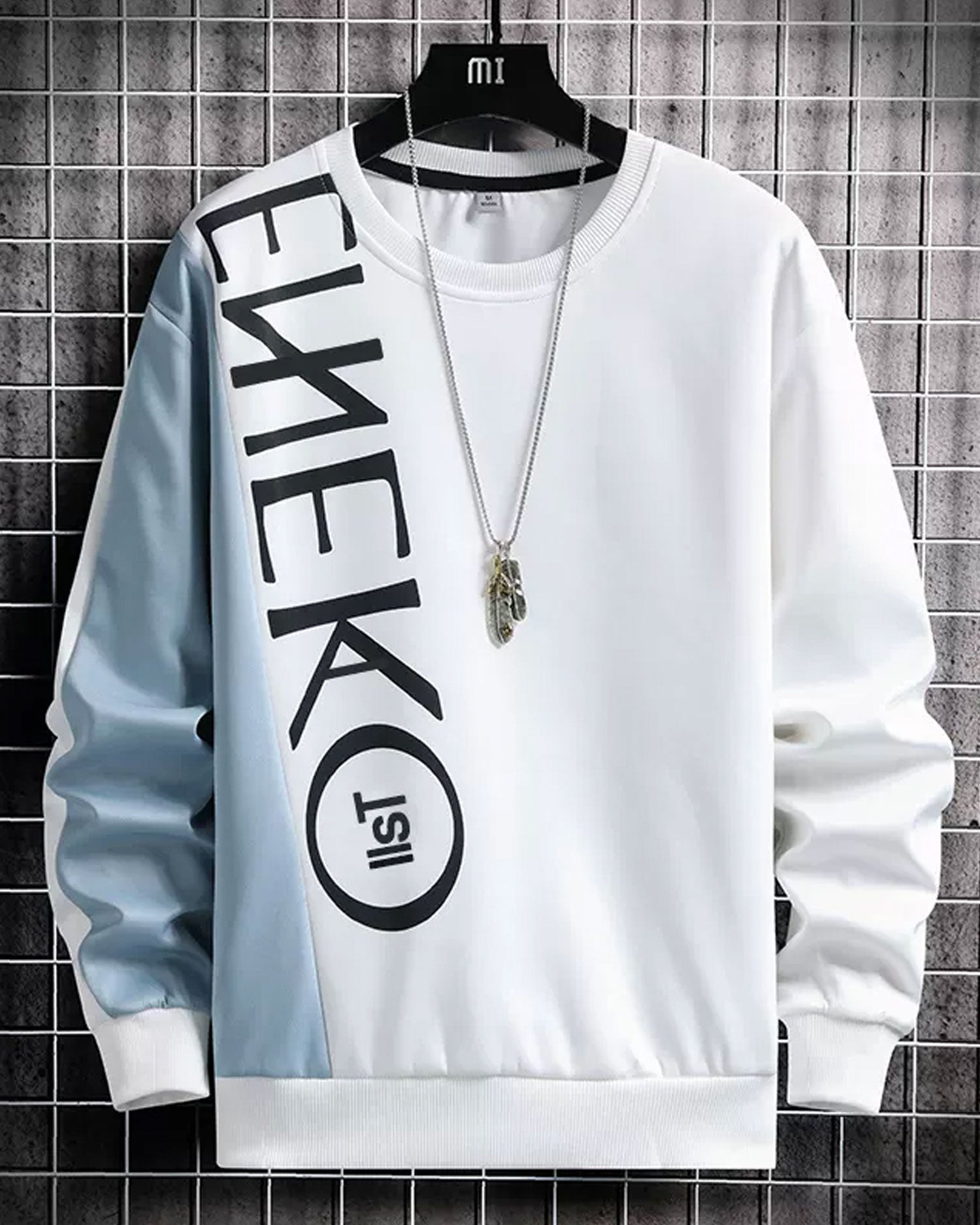 Misplaced Hem Crewneck Sweatshirt - Snow, M image