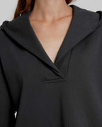 Cotton V-Neck Wide-Sleeve Hoodie image 5