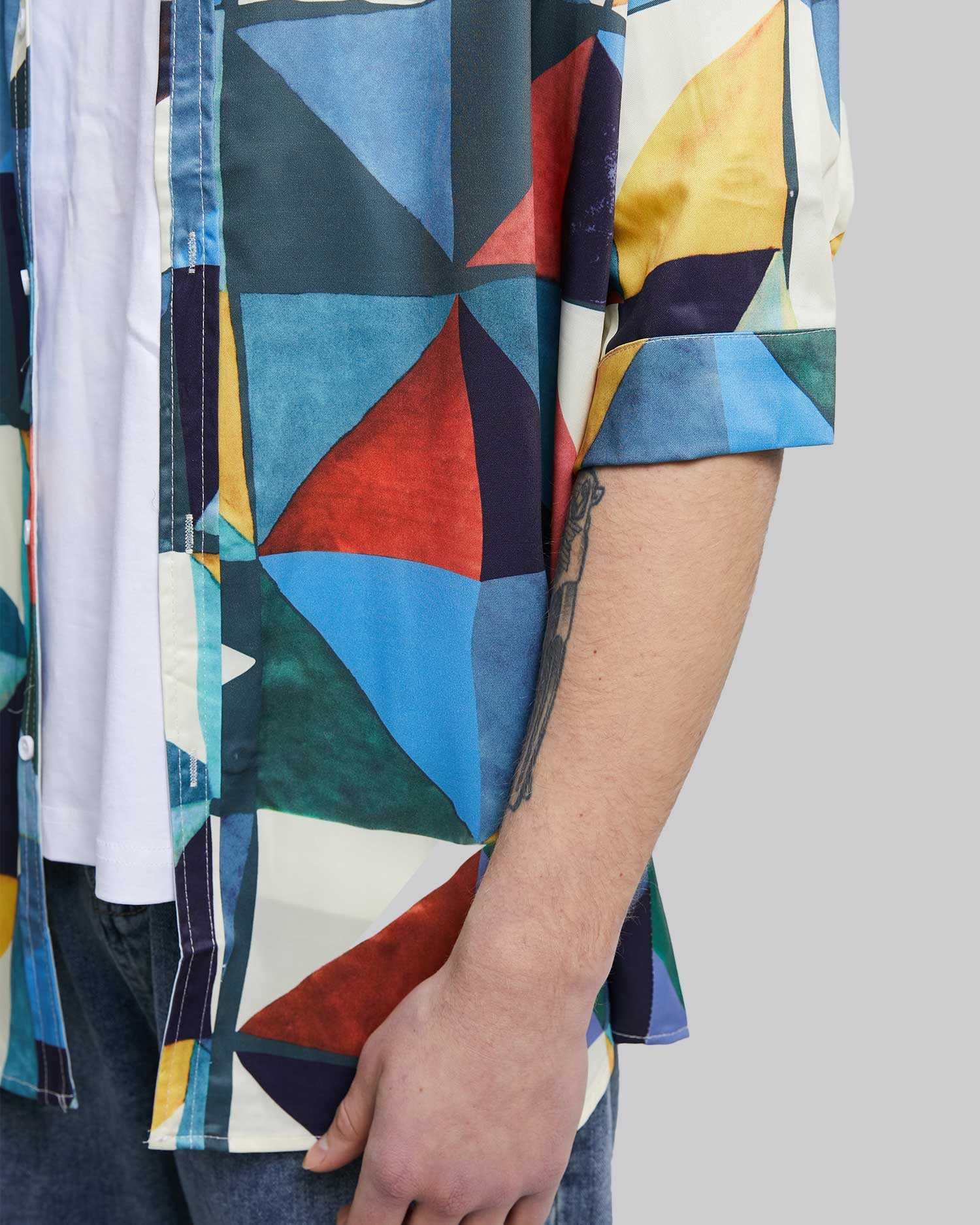 Multicolor Triangle Short Sleeve Shirt image 5