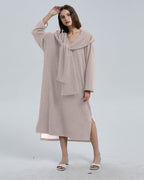 Lounge Dress With Hooded Scarf - Birch, XL image