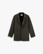 Side Strap Blazer - Dark Green, M image