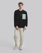 Exposed Seam Pocket Sweatshirt - Black, S image