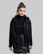 Sanded Faux-Leather Hooded Jacket image 4
