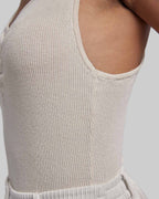 V-Neck Body-Suit in Beige image 4