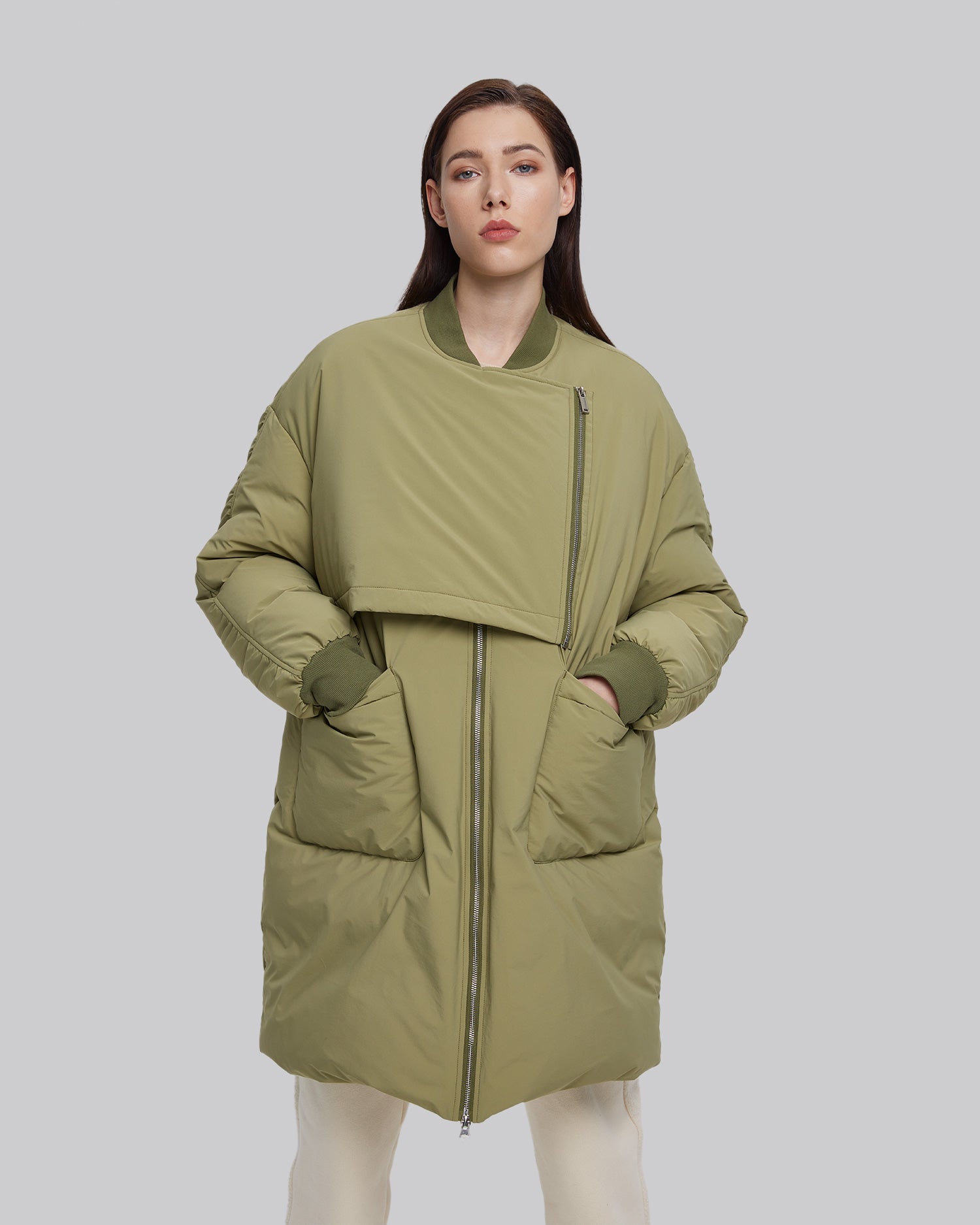 Avocado Patch Pocket Long Down Jacket image 1