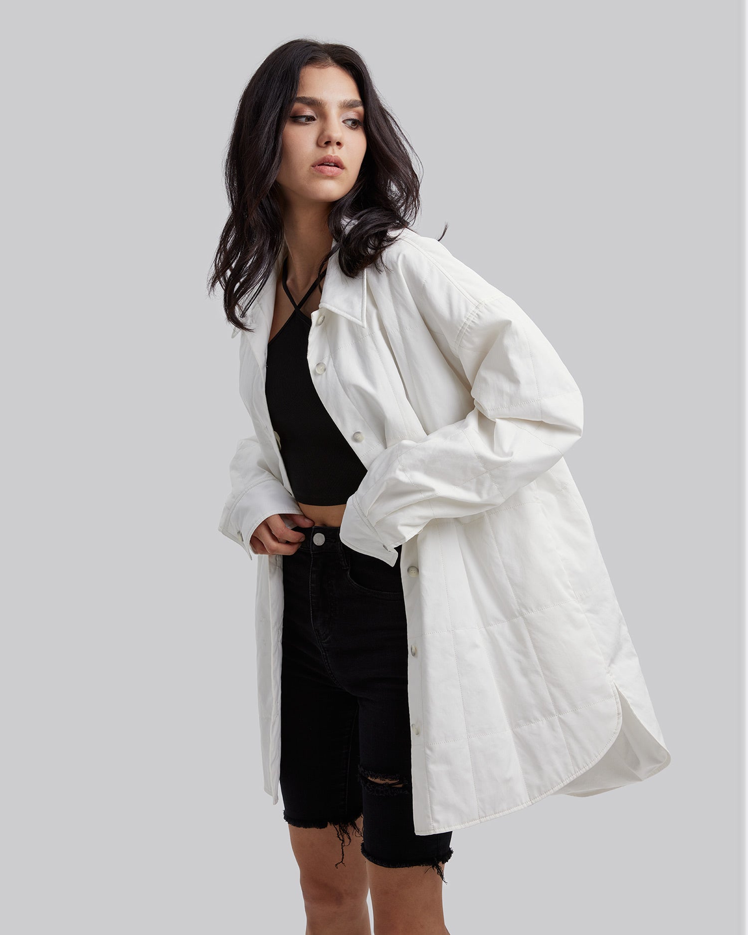 Quilted Shirt in White image 1
