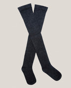 Pure Cashmere Over-Knee Socks - Charcoal, OS image