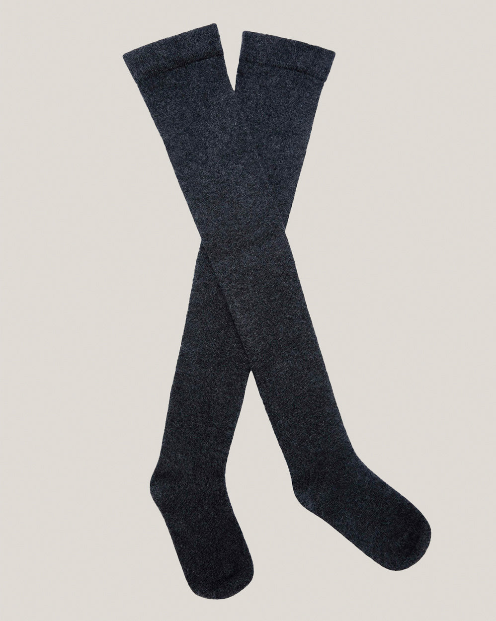 Pure Cashmere Over-Knee Socks - Charcoal, OS image