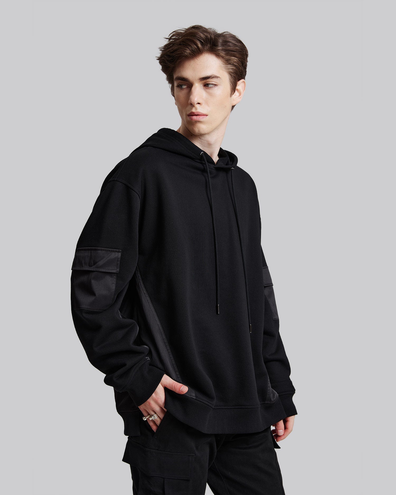 Paneled Cotton Hoodie image 1