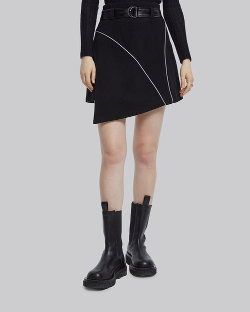 Belted Asymmetric Short Skirt image 1