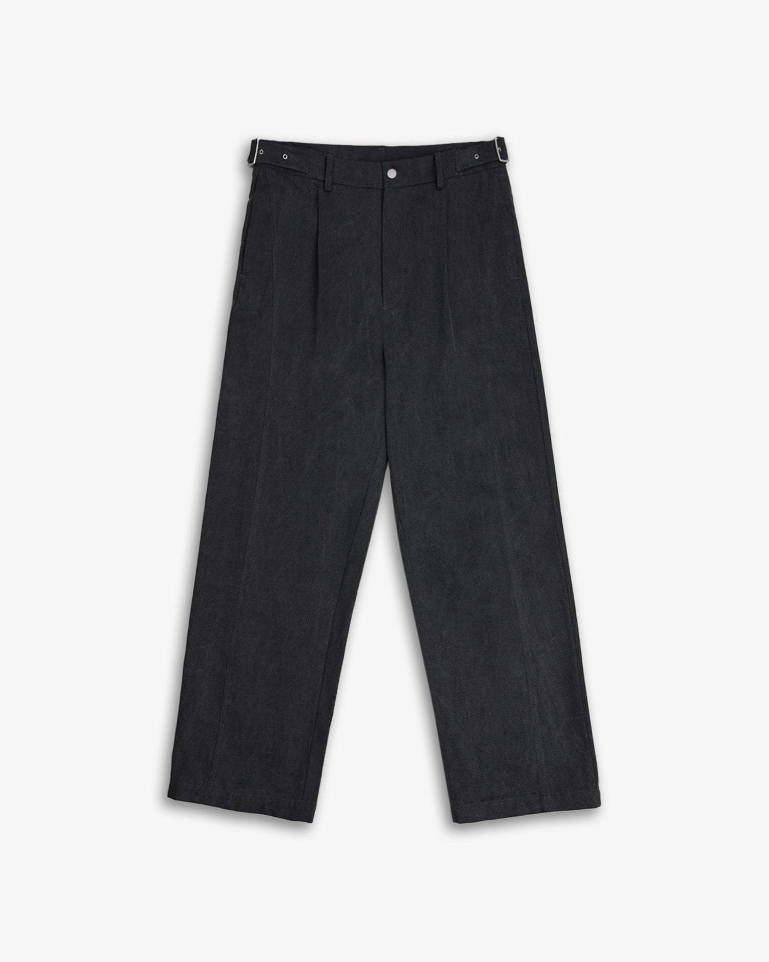 1 ×Cotton Tapered Pants - Black, M image