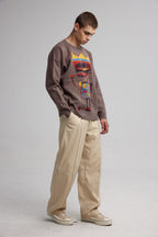 Crewneck With Skeleton Graphics - Maroon, S image