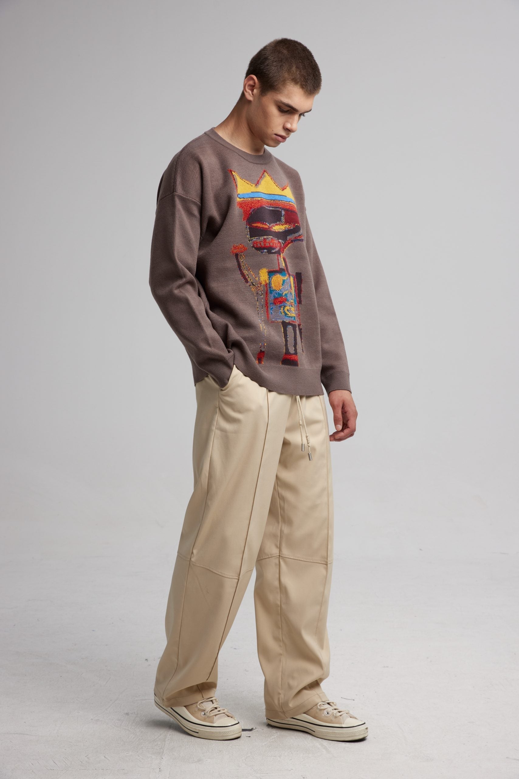 Crewneck With Skeleton Graphics - Maroon, S image