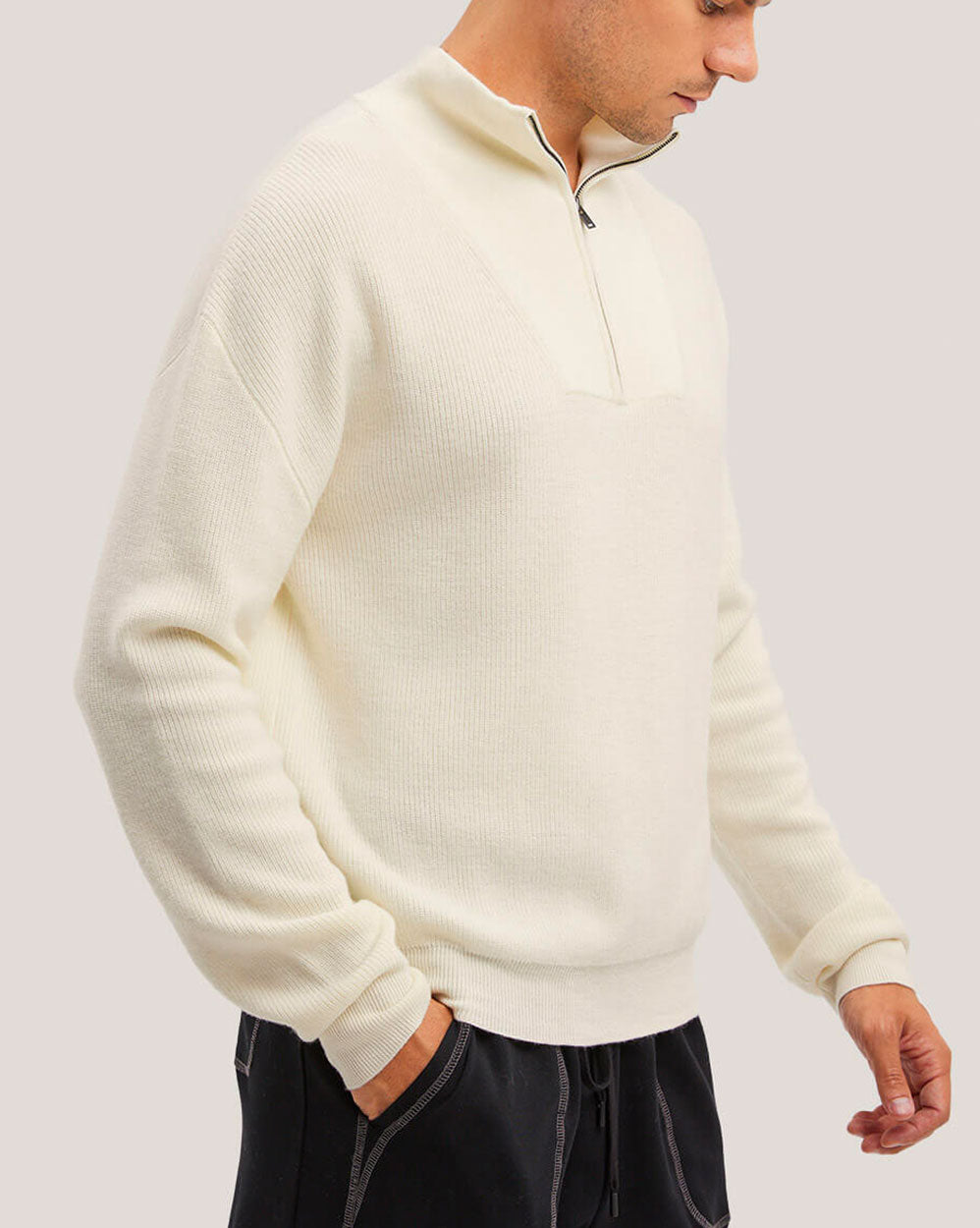 100% Merino Wool Half-Zip Sweater image 2