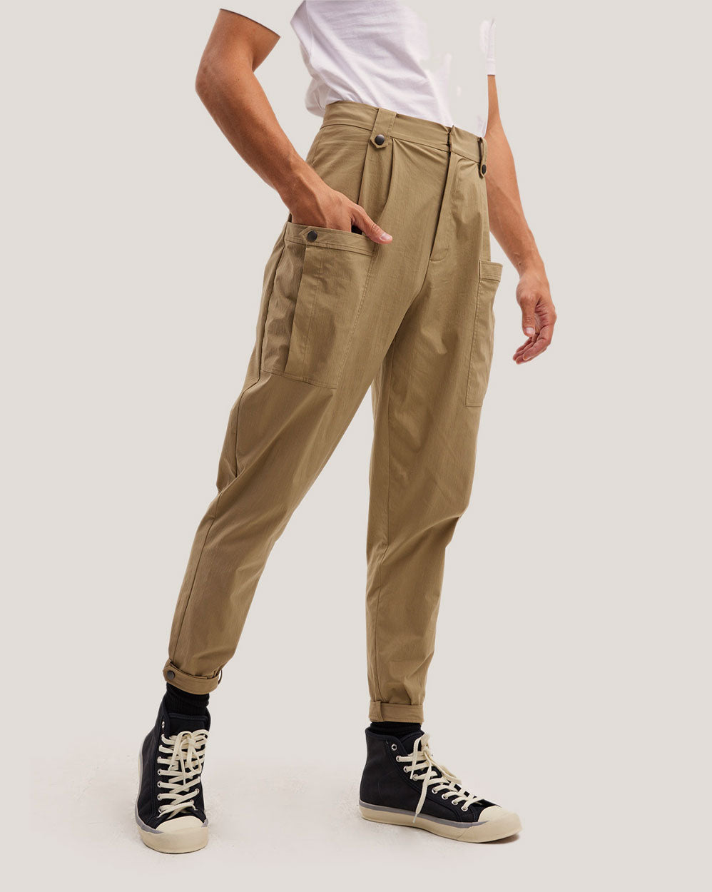Mid Waist Tapered Leg Pants image 2