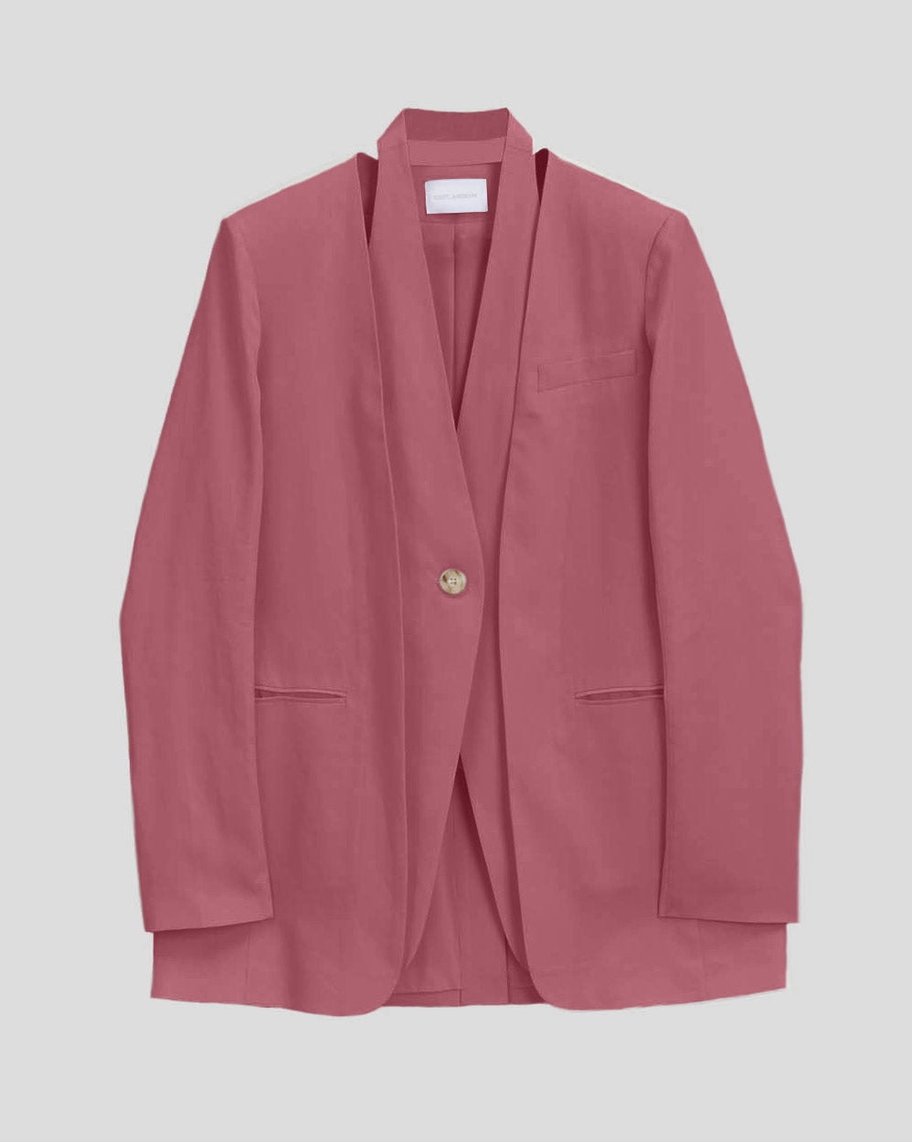 1 × Linen Layered Blazer - Pink, XL image