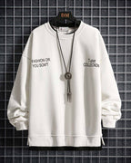 Fake Two-Piece Crew Sweatshirt - Ivory, XXXL image