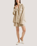 Silk Contrast Pajama Set - Reflection, L image