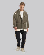 Faux Two-Piece Suit Jacket - Taupe, L image
