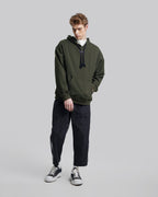 Unique Drawcord Hoodie - Olive Green, L image