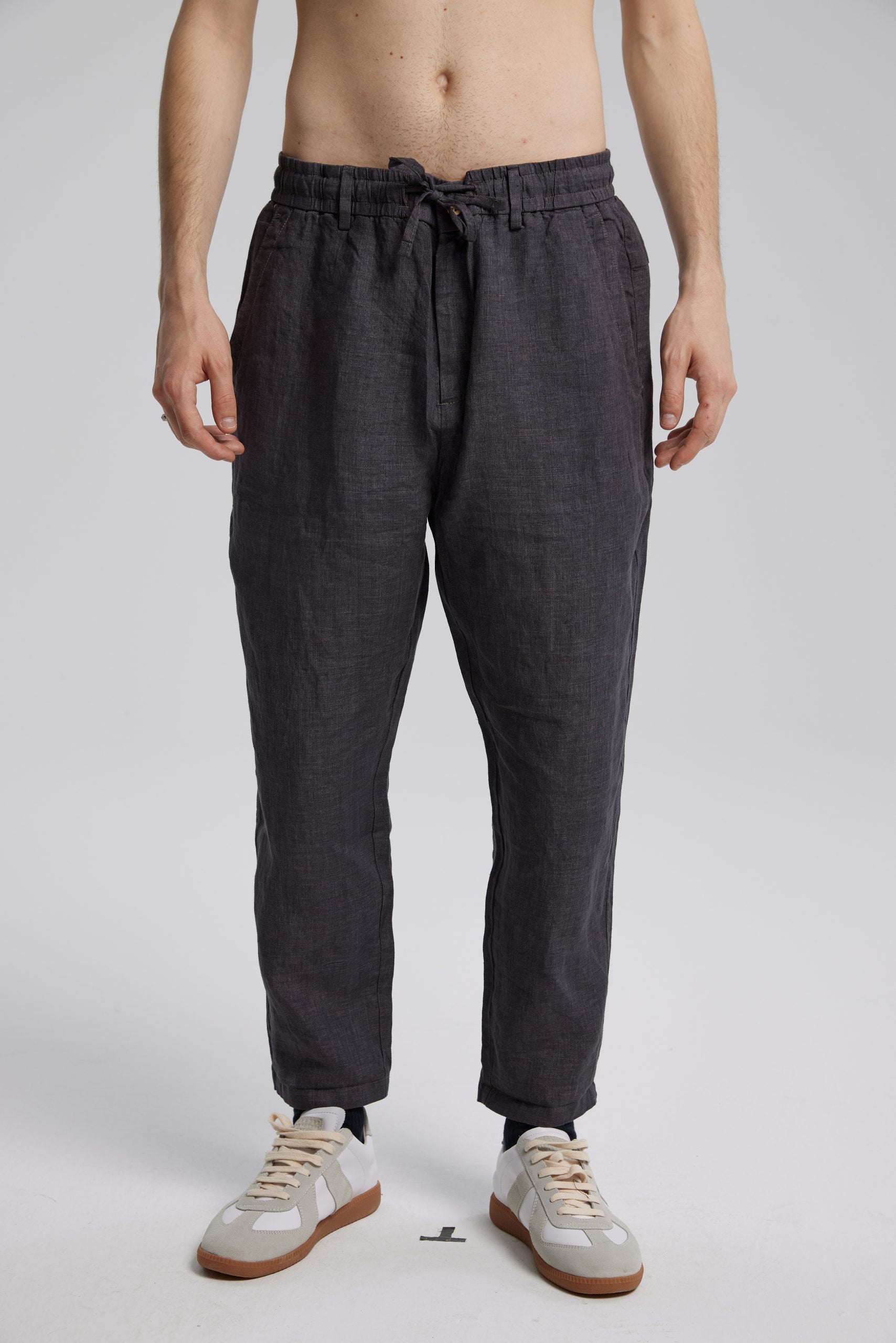 1 × Light Linen Pants - Charcoal, M image