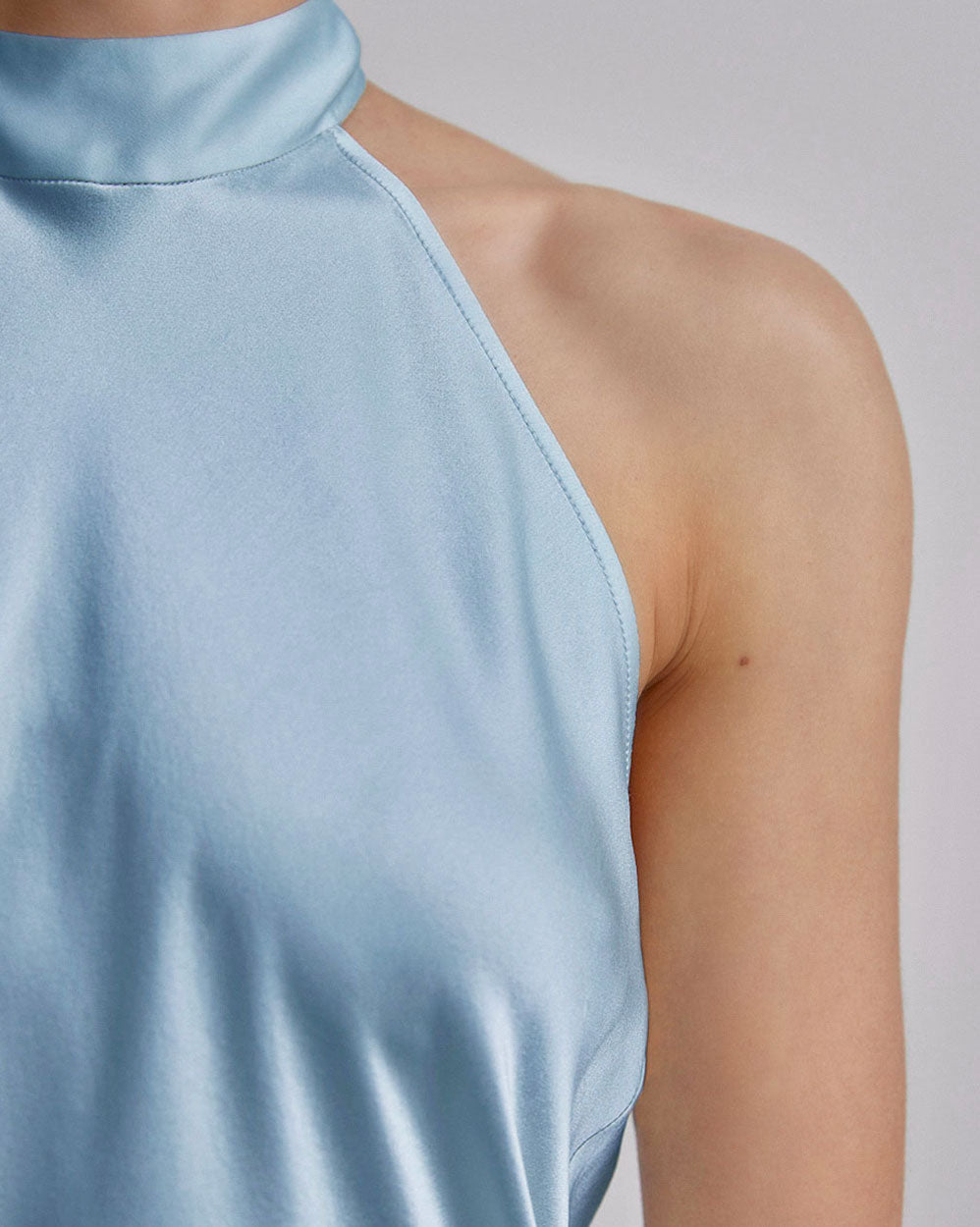 Halterneck Silk Maxi Dress image 4