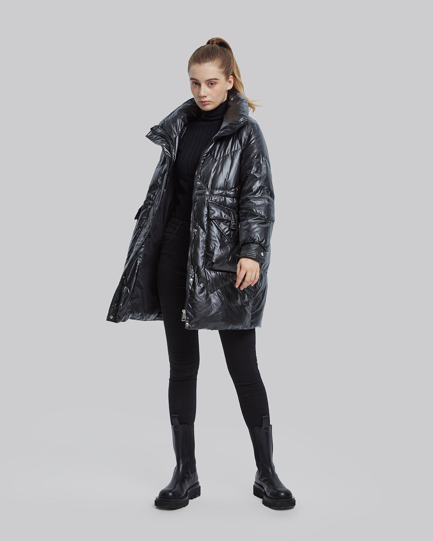 Water-Resistant Puffer Jacket - Black, M image