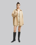 Pristine Faux-Leather Jacket - Beige, S image