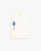 Sleeveless T-Shirt with Graphics - Offwhite, S image
