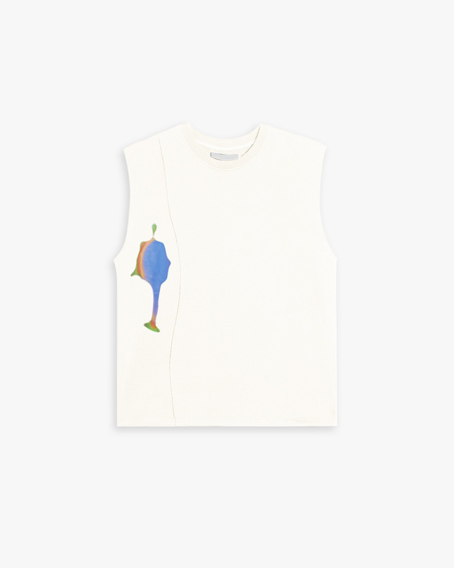 Sleeveless T-Shirt with Graphics - Offwhite, S image
