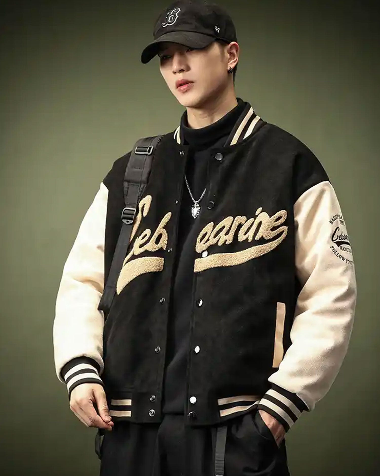 Vintage Baseball Jacket - Black&amp;White, XXL image