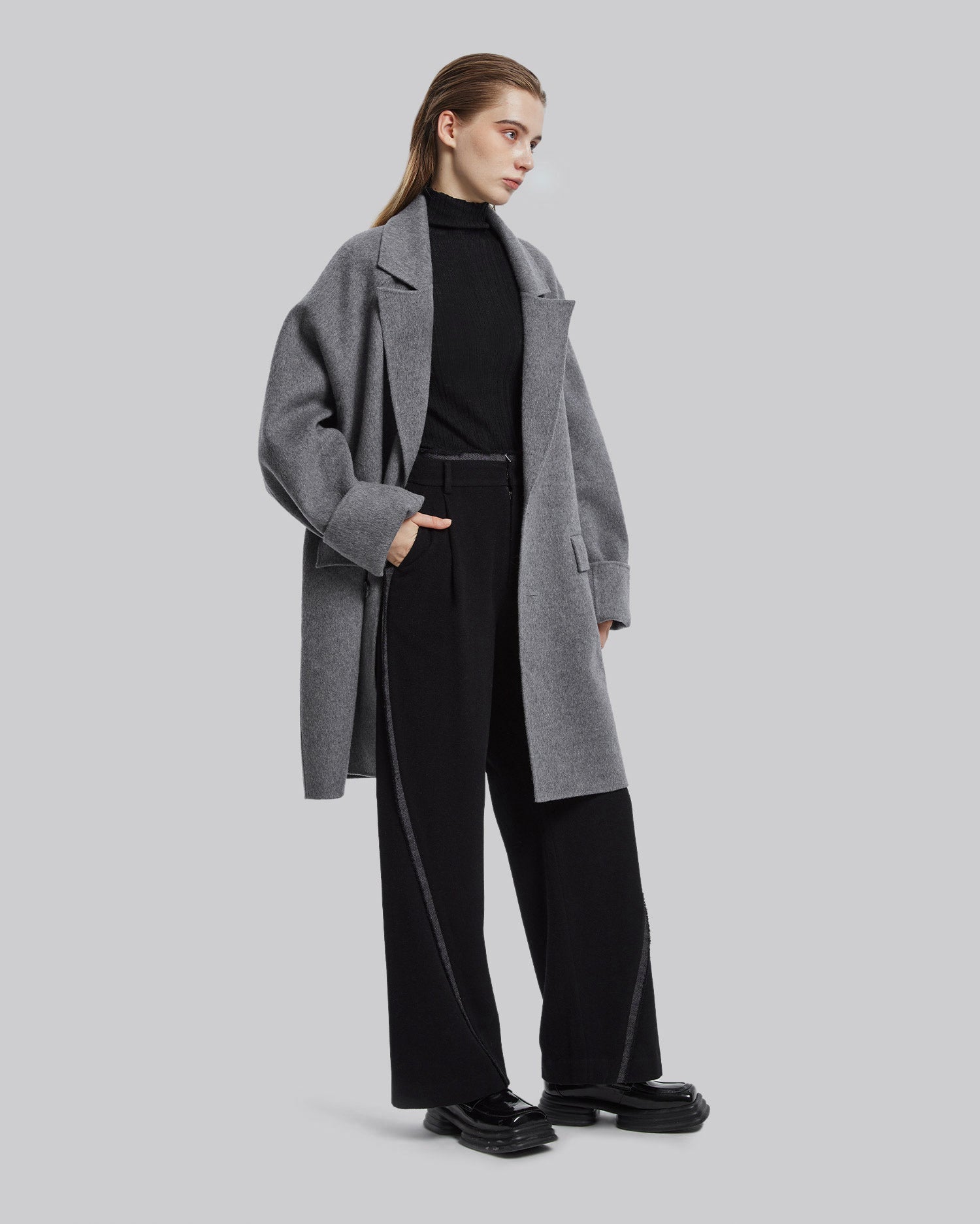 Grey Unisex Wool Jacket image 5