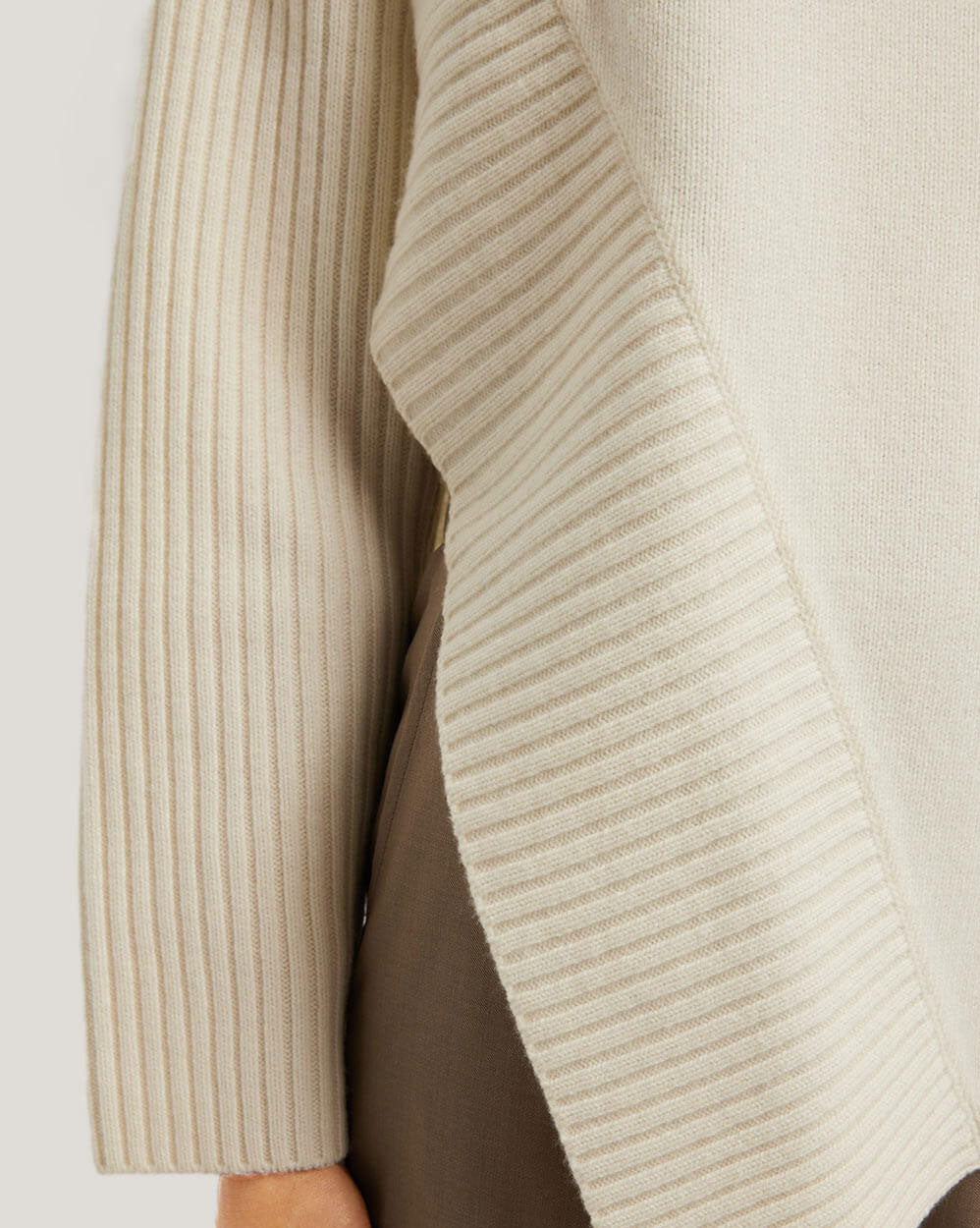 Asymmetrical Slit 100% Wool Sweater image 6
