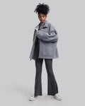 Fleece Coat in Silver image 1