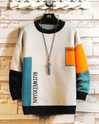 Crewneck Colorblock Knit Jumper - Light Grey, 6XL image