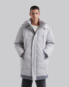 Elbow-Patch Long Down Jacket image 1