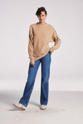 Buttoned-Sleeve Pure Yak Wool Sweater image 1