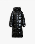 Long Puffer Jacket with Adjustable Waistline image 0