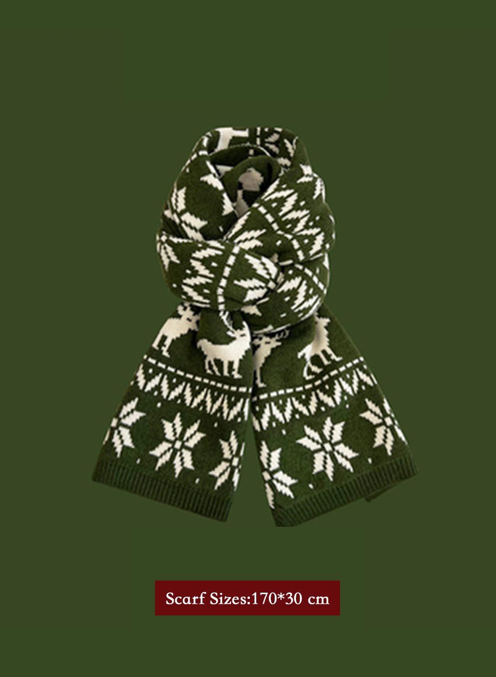 Winter Retro Warm Christmas Plaid Scarf - GreenYellow, OS image