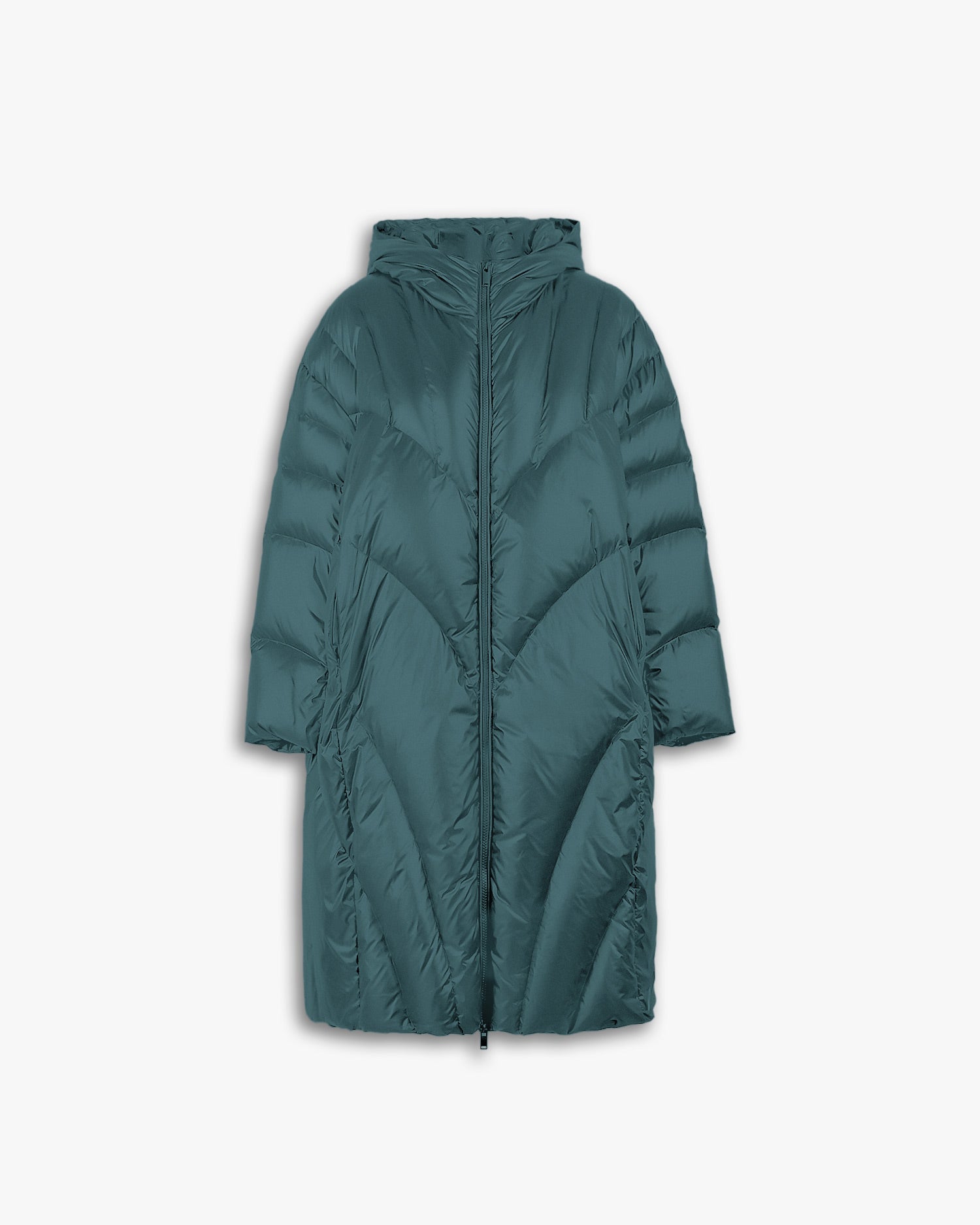 Goose Down Puffer Coat - Green, M image
