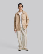 Pristine Faux-Leather Outer-Shirt - Sugar Cookie, M image