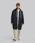 Drawstring Multi-Pocket Long Coat - Charcoal, S image