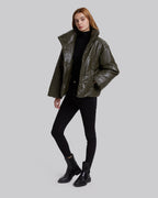 Faux-Leather Puffer Jacket - Jasper, XL image