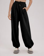 Balloon Cotton Sweatpants - Black, XL image