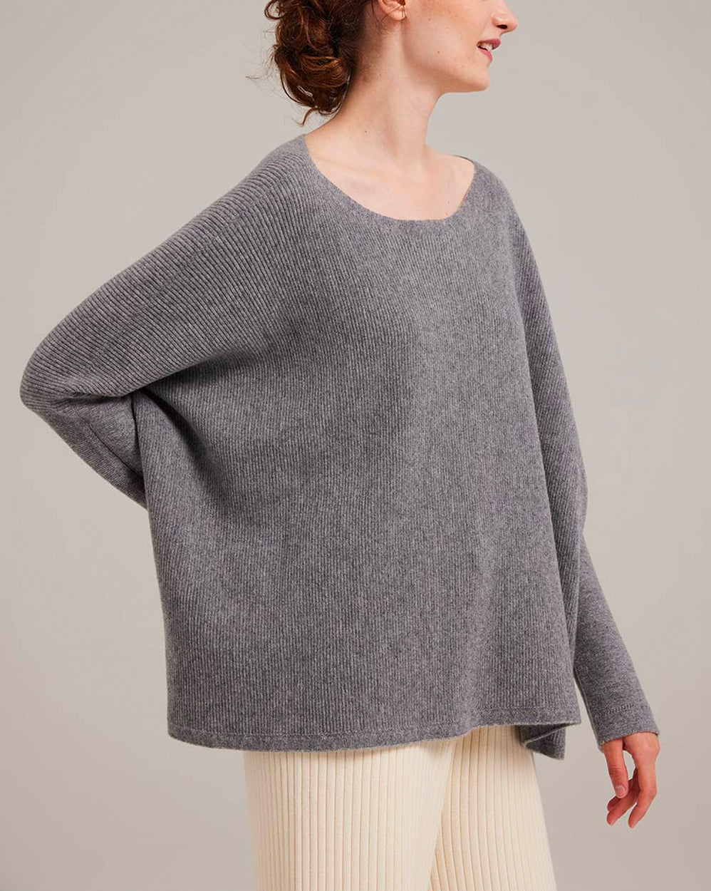 Pure Cashmere Batwing Sleeve Crew Sweater image 2